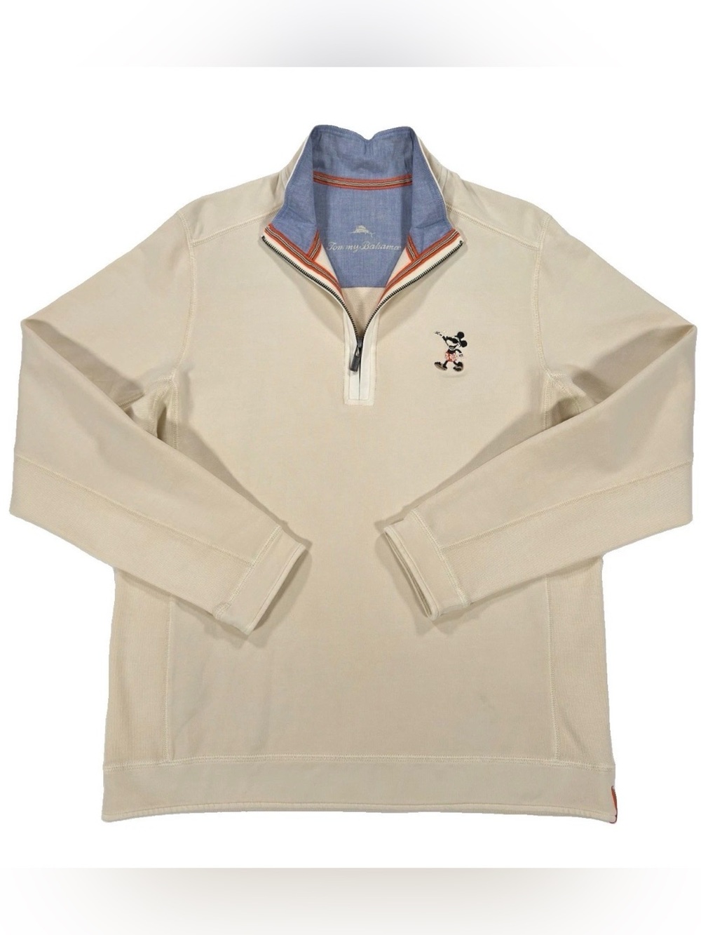 Tommy Bahama Disney Mickey Mouse Medium NWT Men's Quarter Zip Pullover Sweater